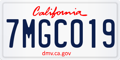 CA license plate 7MGC019