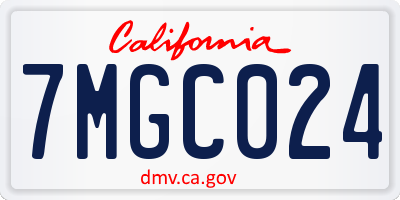 CA license plate 7MGC024