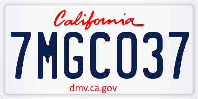 CA license plate 7MGC037