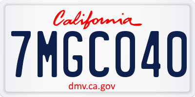 CA license plate 7MGC040