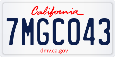 CA license plate 7MGC043