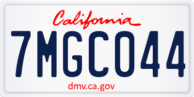 CA license plate 7MGC044