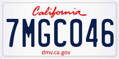 CA license plate 7MGC046