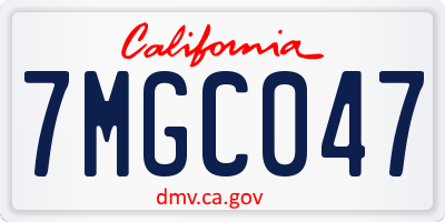 CA license plate 7MGC047