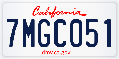 CA license plate 7MGC051