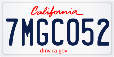 CA license plate 7MGC052