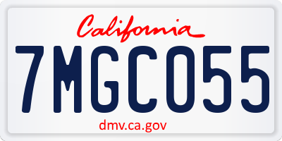 CA license plate 7MGC055