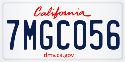 CA license plate 7MGC056