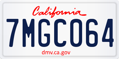 CA license plate 7MGC064