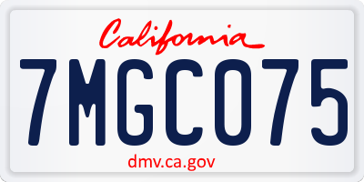 CA license plate 7MGC075