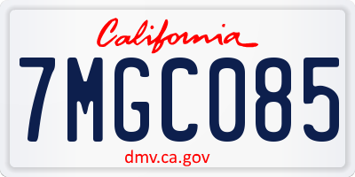 CA license plate 7MGC085