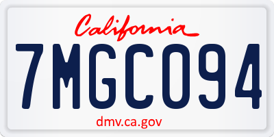 CA license plate 7MGC094