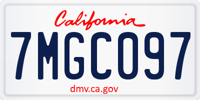 CA license plate 7MGC097