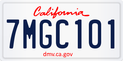 CA license plate 7MGC101