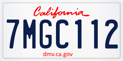 CA license plate 7MGC112