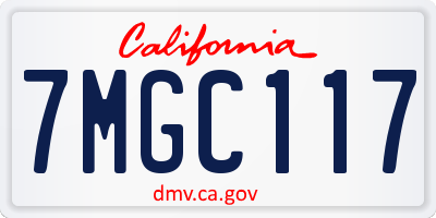 CA license plate 7MGC117