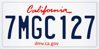 CA license plate 7MGC127