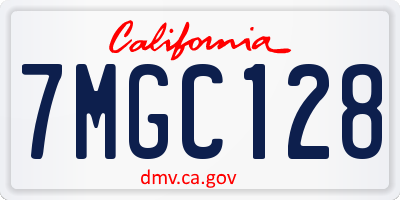 CA license plate 7MGC128