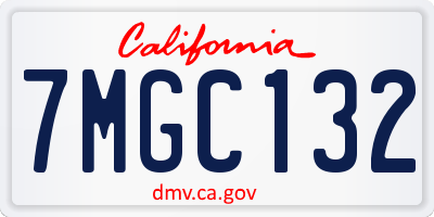 CA license plate 7MGC132