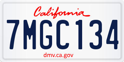 CA license plate 7MGC134