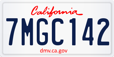 CA license plate 7MGC142