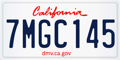 CA license plate 7MGC145