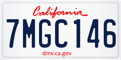 CA license plate 7MGC146