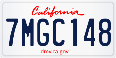 CA license plate 7MGC148