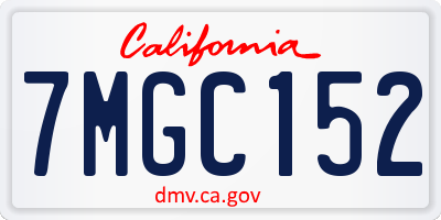 CA license plate 7MGC152