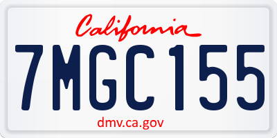 CA license plate 7MGC155