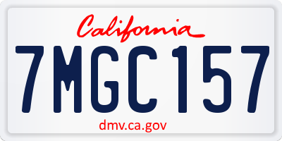 CA license plate 7MGC157