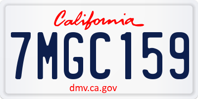 CA license plate 7MGC159