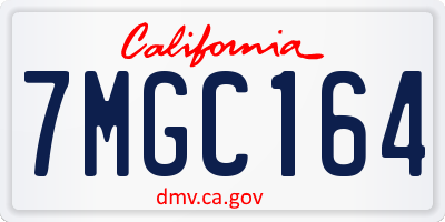 CA license plate 7MGC164