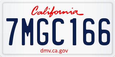 CA license plate 7MGC166