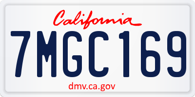 CA license plate 7MGC169