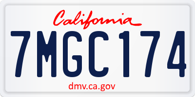 CA license plate 7MGC174