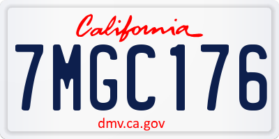 CA license plate 7MGC176