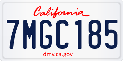 CA license plate 7MGC185