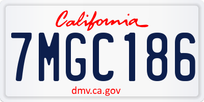 CA license plate 7MGC186