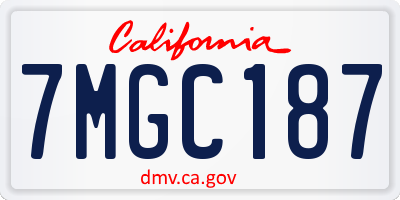 CA license plate 7MGC187