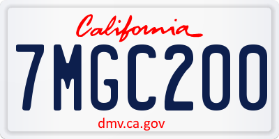 CA license plate 7MGC200