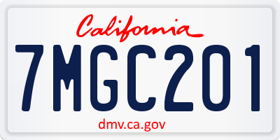 CA license plate 7MGC201