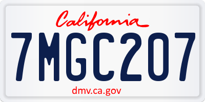 CA license plate 7MGC207