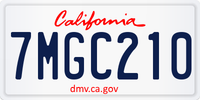 CA license plate 7MGC210