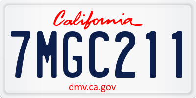 CA license plate 7MGC211