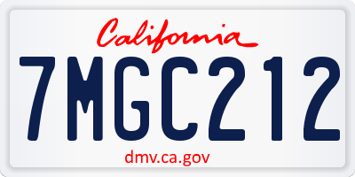 CA license plate 7MGC212