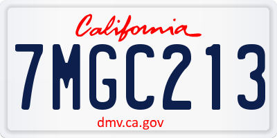 CA license plate 7MGC213