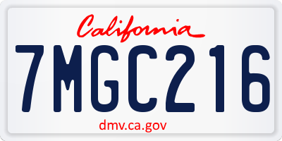 CA license plate 7MGC216