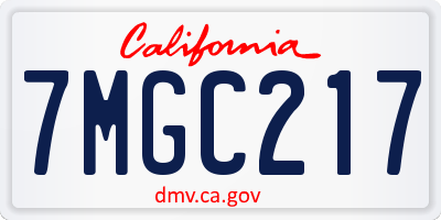 CA license plate 7MGC217