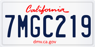 CA license plate 7MGC219